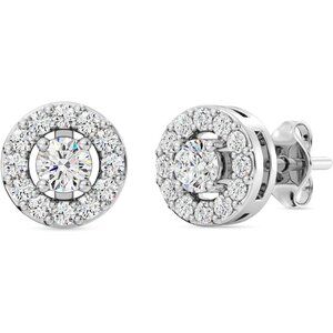 Lab-Grown Diamond Sterling Silver and 14KT Yellow Gold Plated Silver Stud Earrin